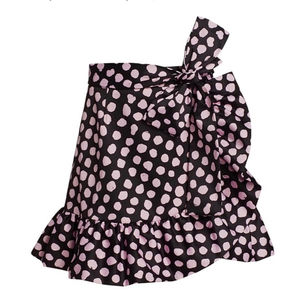 Tanya Taylor Daphne Polka Dot Flounce Mini Skirt 6